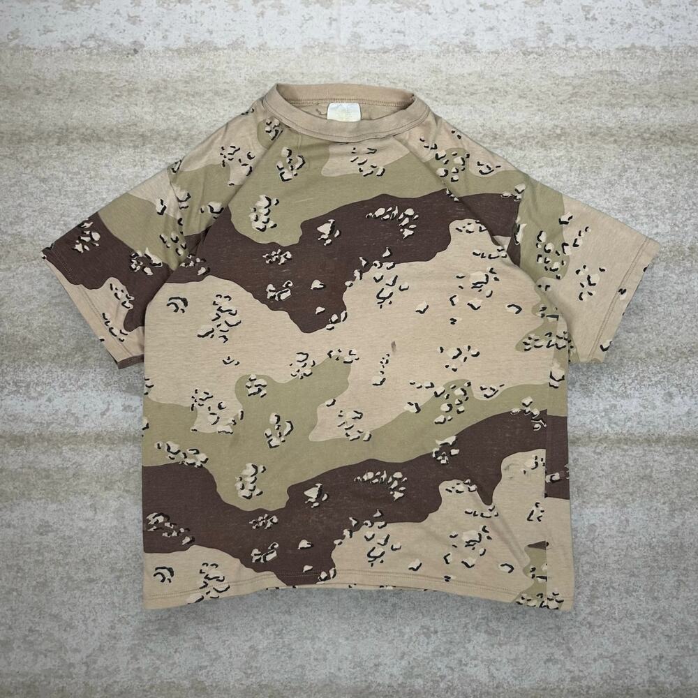 Vintage 90s Military Desert Camo Shirt Mens M Cotton Short Sleeve Made in USA